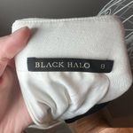 Black Halo Pabla Color Block Mock Neck White Sheath Dress Black Ruffle Size 8 Photo 6