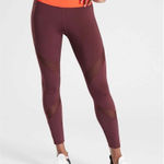 Athleta Tenacity Mesh Cutouts High Rise Powerlift Leggings Burgundy Small Photo 0