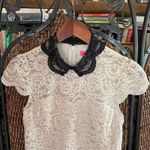 Betsey Johnson Size XS//Vintage Y2K Pearl Collar Black and White Lace Dress Photo 2