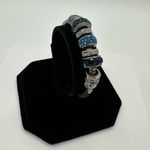 Henri Bendel  Rocks Blue Rhinestone Gunmetal Beaded Bracelet Magnet Close Photo 1