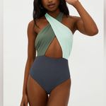 Beach Riot Jessica One Piece Palm Paradise Colorblock, Size Medium , $178 Photo 0