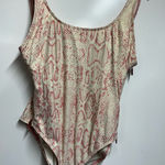 Carmen Marc Valvo NEW  Onepiece pink white snakeskin print swimsuit size 12 Photo 0