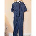 Loro Piana Blue Lightweight Denim Wide Leg Belted Jumpsuit IT 40/ US Photo 4