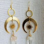 Free People Quartz celestial moon sunburst earrings Photo 1
