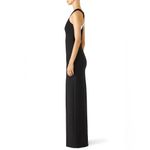 Elizabeth and James  Black Mila Halter Maxi Gown Slit Dress‎  Evening Designer XS Photo 2