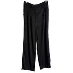 Donni Black Twill Pleated Wide Leg High Rise Trouser Dress Pants Women’s Size L Size L Photo 3