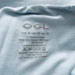 OGL Midi Skirt Ruched Sides Elastic Waist Light Blue Size Medium Photo 5