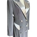 American Vintage 80's Gray Sliver Coat Dress with sexy back cutout size small Photo 2