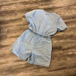 90s Denim Embroidered Romper Blue Photo 5