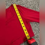 SheIn Red Criss cross crop long sleeve low cut top L Photo 4