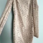 Small Beige Lace Long Sleeve Bodycon Mini Dress boho Y2K whimsigoth romantic Tan Photo 0