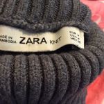 ZARA Knit turtleneck dark gray sweater Medium M thick banded CUTE Photo 3
