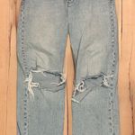 Abercrombie & Fitch The Dad High Rise Distressed Light Wash Jeans Women 27/4 EUC Photo 0