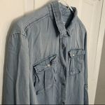 Stoosh Vintage Denim Button Up Top Women’s M Long Sleeve Western Cowgirl Shirt Photo 2