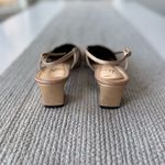 Vintage LifeStride Gold Square Toe Slingback Block Heel Shoes Pumps Size 9.5 Photo 7