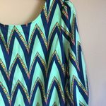 Pink Owl  apparel small blue and navy chevron dress Photo 6