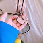 Coach Pink Leather Double Zip Crossbody Bag light pink with adjustable strap Photo 7