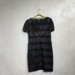 Jovani  Blue Striped Lace Mini Sheath Dress Sz 12 Photo 10