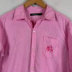 Ralph Lauren  LRL Sleep Shirt Women's S Pink White Gingham Check Button Front Photo 2