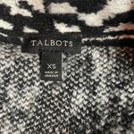 Talbots Women Cardigan Sweater XS Black White Open Front Long Line Cozy Office Photo 1