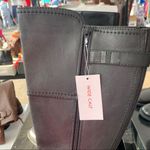 G by Guess  Black Ridding Boots Wide Calf Harvest Tall Buckle Stacked Heel Rocker Photo 4