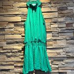 Amanda Uprichard  S Kimmie Dress Smocked Sleeveless Blouson Green Photo 2