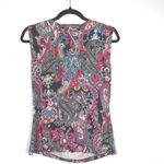Jennie & Marlis Paisley Print Sleeveless Cowl Neck Top Blouse Photo 2