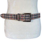 Absolutely Fresh plaid adjustable waist belt with silver buckle size M/L Tan Photo 0