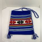 Boho style handcrafted wool purse 12” X 10” Blue Photo 0