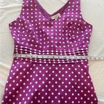 Amanda Smith  Vivid Purple Midi Dress with White Dots Photo 5