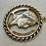 Vintage Napoleon Coin Medallion Necklace Gold Photo 4