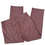 Kensie New  jeans Vegan Leather/Faux Leather Pants crop ankle Redwood Photo 5