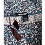Lands' End  Floral Lounge Pants L Blue Burgundy Micro Print Soft Knit Photo 3