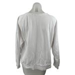 LaBiz Womens White Smiley Distressed Crew Neck Long Sleeve Sweatshirt Top Size M Size M Photo 1
