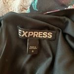 EXPRESS Women's Floral Print Chiffon V-Neck Ruffle Trim Mini Dress Black Size 0 Photo 4