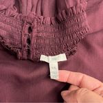 Joie Imperfect  long sleeved smocked top sheer overlay/sleeves deep wine large Photo 13