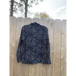 ANNA and FRANK Shirt Women Black grey animal Print‎ Button Up Long Sleeve large Photo 5