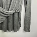 Heather Grey Long Sleeve Twist Front Long Sleeve Top Women's Size Medium M Gray Photo 1