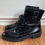 Paul Green Dynamite Buckle Combat Boots Black Leather Size 7.5/8 Designer Docs Photo 3