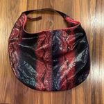 Faux snake skin pattern purple pink shoulder purse Photo 0