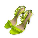 Schutz new  𒀭 Islah Satin + Crystal Heeled Sandals 𒀭Fresh Green [Neon] 𒀭 7.5M Photo 6