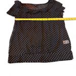 Banana Republic Size M Black Polka Dot Sheer Blouse Flutter Sleeve Coquette Photo 4