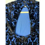 Anthropologie By  Blue Black Floral Velvet Burnout Mock Neck Open Back Mini Dress Photo 5