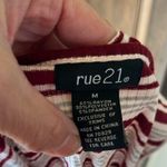 Rue 21 Lace Up Striped Crop Top White Red Gray Photo 8