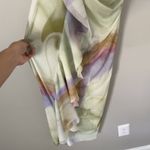 ZARA  Size S Multicolor Ruffle Tulle Midi Dress Lined Sleeveless Watercolor Photo 2