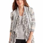 Bethany Mota Fringe Tweed Sweater Cardigan Photo 1