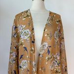 Emma & Grace Floral Long Sleeve Sheer Open Front Kimono Duster Photo 3