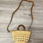 Poolside Straw Bag with Leather Strap Brown Photo 0