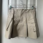 Tan Leather Mini Cargo Skirt Photo 0
