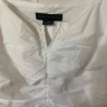 Sanctuary Split Square Neck Short Puff Sleeve Shirred Poplin Mini Dress size 12 Photo 3